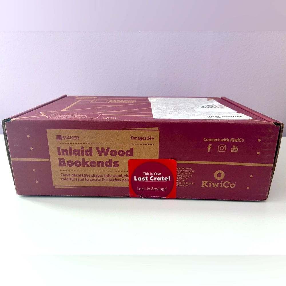 New KiwiCo Tinker Crate “Inlaid Wood Bookends”